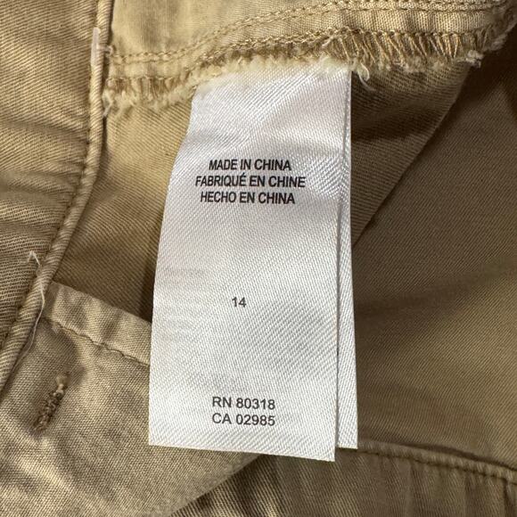 Lucky Brand SZ 14 Pleated Chino Shorts Hi-Rise Pockets Zip-Fly Tan Womens New - Picture 7 of 8